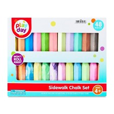 Multicolor Sidewalk Chalk Set for Kids, 48 Piece Bulk Jumbo Chalk for Outdoor