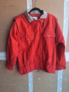 Vintage 80s 90s Women's Jacket Size Medium Mulberry Street Red Oversized Relaxed