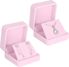 2 Pieces Velvet Earring Gift Box, Small Jewelry Storage Holder Display Boxes For