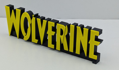Fan Art - Wolverine (alles neu) - 250mm breit - 3D gedrucktes Logo