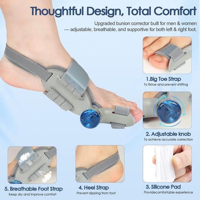 Adjustable Bunion Fix Toe Valgus Corrector Big Toe Straightener for Men & Women