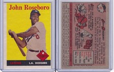1958 Topps Baseball Card # 42 John Roseboro Rookie Los Angeles Dodgers EX. rookie card picture