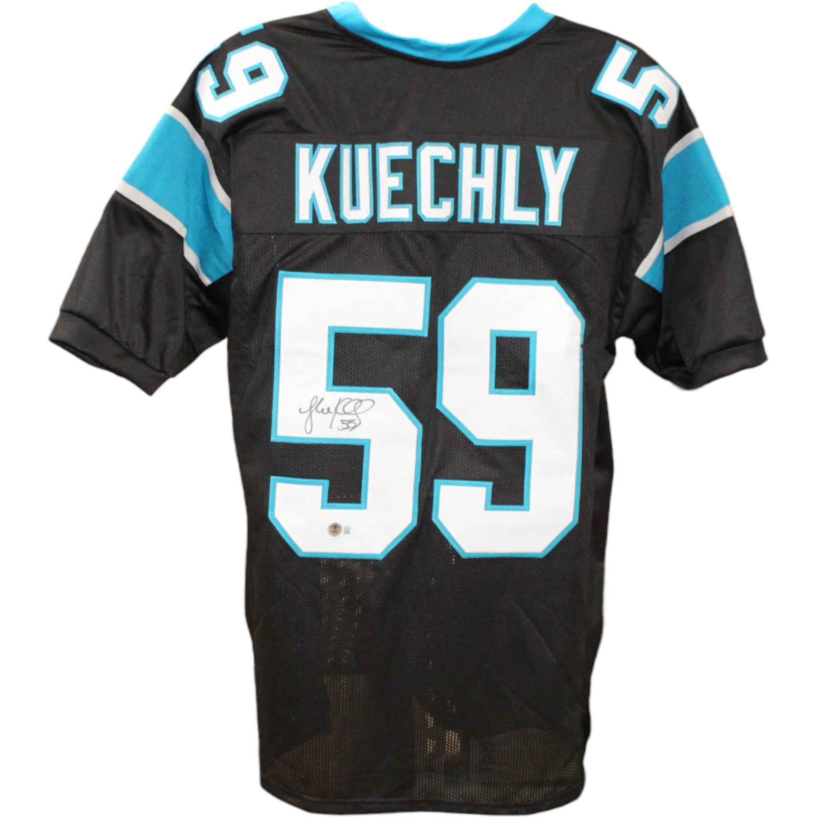 Kuechly Autographed Signed Carolina Panthers Luke Pro Style Black Sz XL Jersey Beckett Witness 20509 