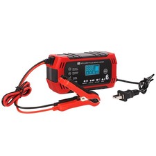 12V 6A Smart Car Battery Charger with LCD Display  Temperature Compensation
