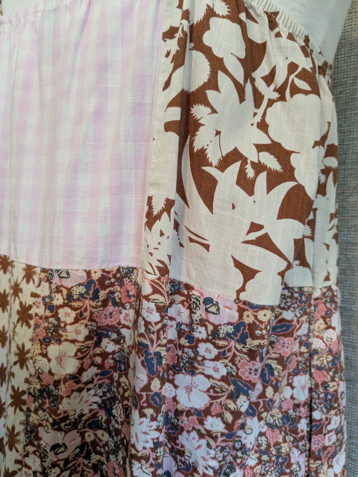 Universal Thread Gingham Floral Patchwork Tiered … - image 7