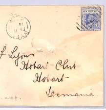 NEW SOUTH WALES Cover *WYEE* CDS Tasmania Hobart Australia NSW 1904 XK285