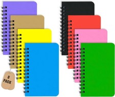 8 Pack Small Spiral Notebook Pocket 3x5 Notepads With Lined...