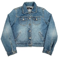 Y2K Express Jeans Women s Denim Jacket Size M Cropped 100 Cotton 2000s Vintage