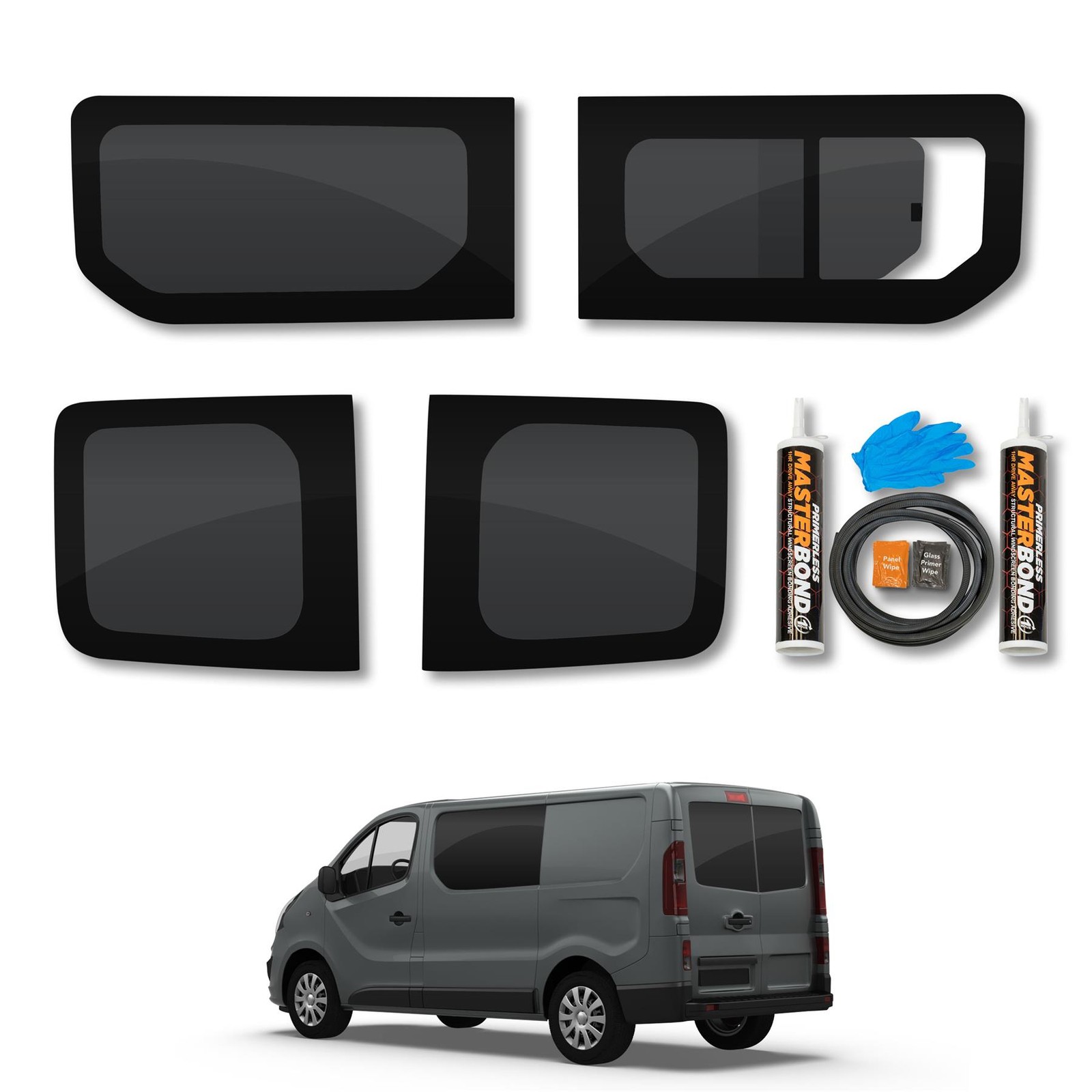 Renault Trafic 2014- Opening Driver Fixed Passenger Rear Windows Fitting Kit