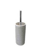 New Rachel Zoe Ceramic Rhinestone Bling Silver White Toilet Brush Replaceable