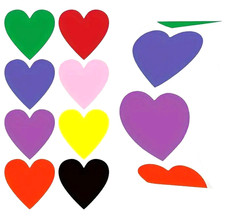 100 Colour Heart Stickers 2.5cm Love Crafts Cards Envelope Seals Tags Wedding