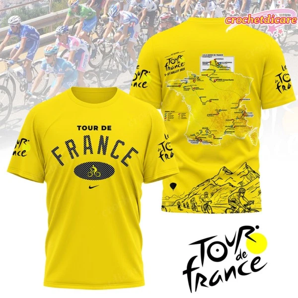 Tour De France 2025 3D T-Shirt for Cyclists