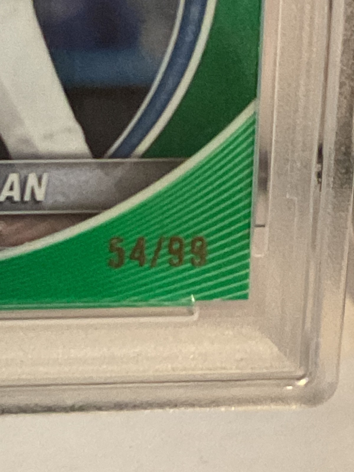 2025 Bowman Chrome Freddie Freeman #33 Green Refractor /99 PSA 9 Mint Pop 2 view 3