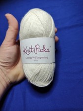1 Skein Knit Picks Comfy Fingering White Cotton Acrylic Yarn