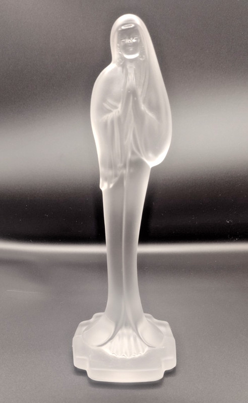Vintage IMPERIAL GLASS Madonna Figurine Statue FROSTED SATIN Holy Mother Mary