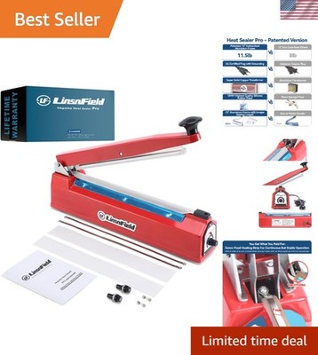 Sealer Pro, 12-inch Super Impulse Heat Bag Sealer, 7-mm Sealing System with P...