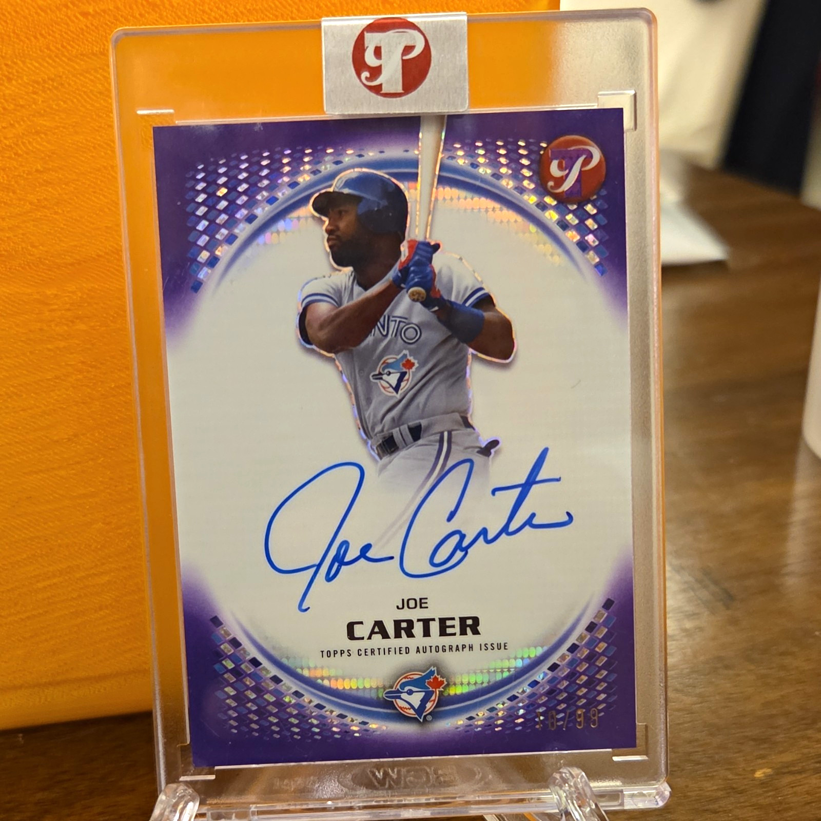 2026 Topps Pristine Auto Joe Carter #PA-JCA Purple Pristine Refractor /99 (AU)