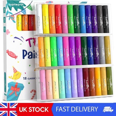 36 Farben Tempera Malstifte für Kinder, abwaschbar und schnelltrocknend, inklusive