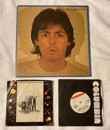 PAUL McCARTNEY II 1980 COLUMBIA RECORDS FC 36511 VINYL LP ALBUM GATEFOLD + 2 45s