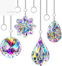 4 Pcs Crystal Suncatchers Window Hanging Sun Catcher Indoor Rainbow Maker Prism