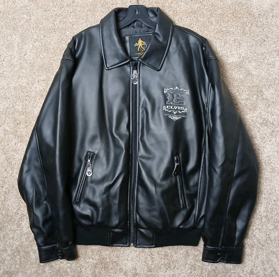 Chaqueta de cuero sintético mediana Elvis Presley de ExcelledThe King of Rock and Roll Foto 2 de 4