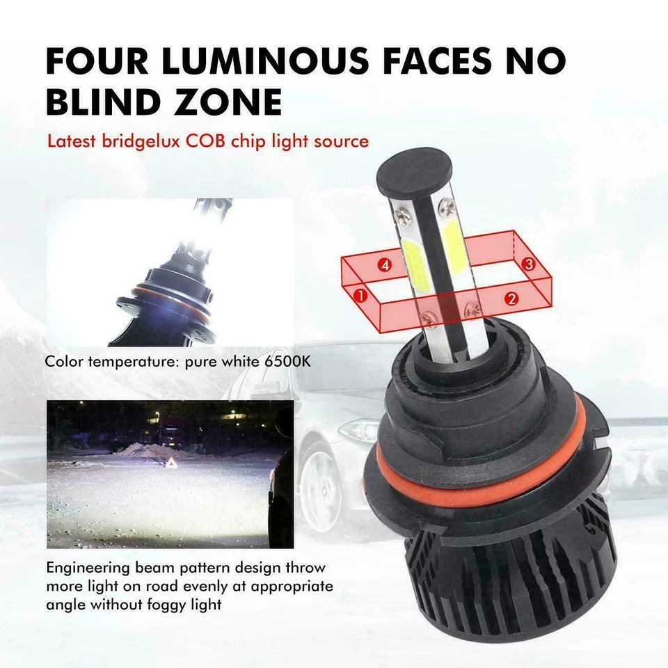 Faro LED bombillas altas/bajas para Dodge Caravan Chrysler Town & Country 2001-2007 Foto 3 de 4