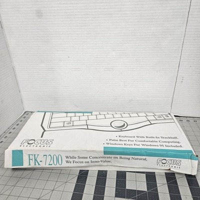 New in Box Sealed Focus Electronic Model FK-7200 PS/2 Keyboard with Trackball