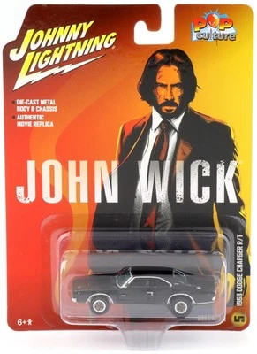 JOHNNY LIGHTNING PM 1:64 Johnny Lightning Pop Culture 1968 Dodge Charger R/T John Wick Hitman
