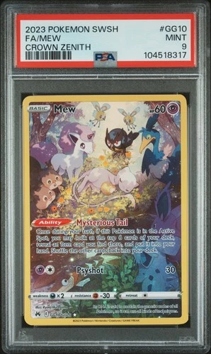 2023 POKEMON SWORD & SHIELD CROWN ZENITH #GG10 FULL ART/MEW PSA 9