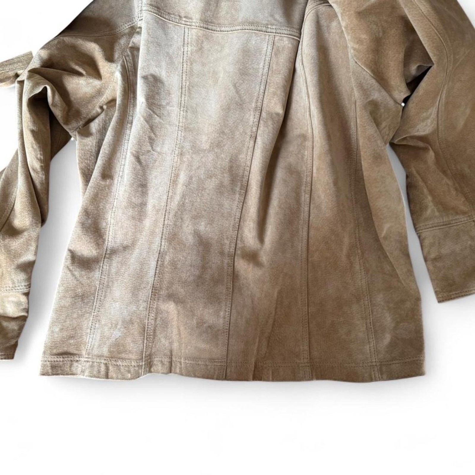 Tan suede jacket button up - image 7
