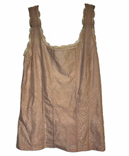 White House Black Market Beige Lace Camisole Tank Top, Size M Regular
