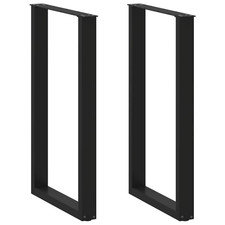 Stehtischbeine U-Form schwarz 60x(100-101)cm pulverbeschichteter Stahl mit Nivellierer.