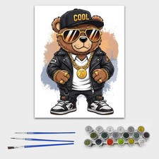 Frameless Paint by Numbers Kit for Adults Vertical cool bear