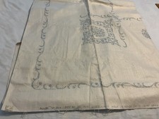 Bucilla 8816 Tablecloth  Napkins Vintage Stamped Linen Embroider Cross Stitch
