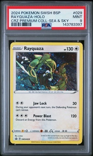 2024 POKEMON SWSH BLACK STAR PROMO #029 RAYQUAZA-HOLO PSA 9