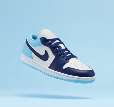 Nike Air Jordan 1 Low Sail Blue Chill 553558-149 Men's Size New