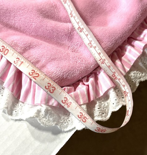 Just Born Pink Baby Plush Blanket Lovey Satin Polka Dot Back 36x27” - Picture 7 of 9