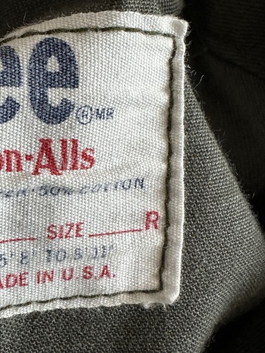 VTG Lee Union Alls Coveralls Men Size 34R Army Green Mechanic Grunge Rare USA - Picture 22 of 23