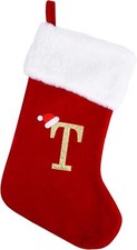 20 Inches Monogram Christmas Stockings with Letters, Large Super Soft T