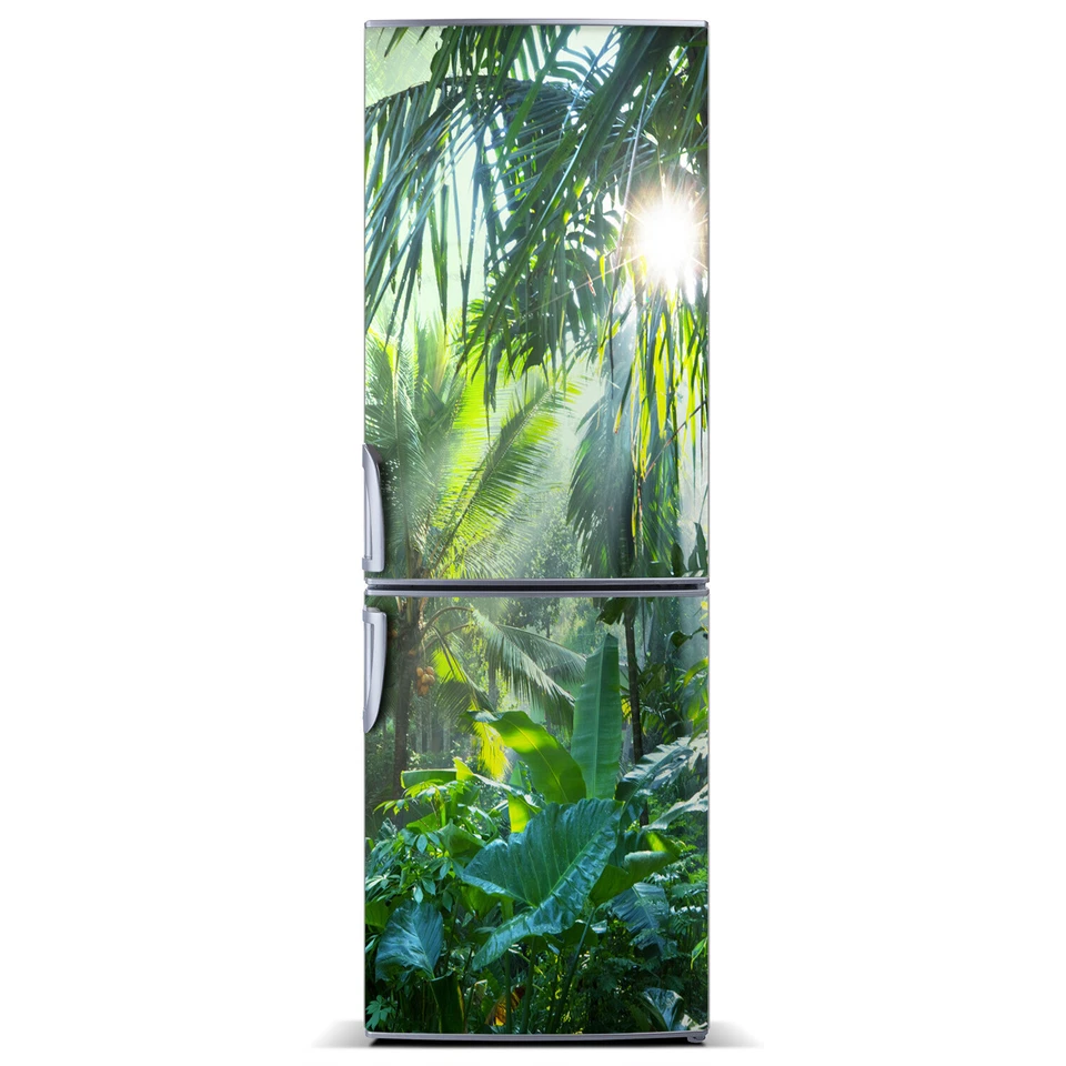 Arte 3D Refrigerador Pared Cocina Pegatina Extraíble Imán Flores Plantas Selva Foto 4 de 4