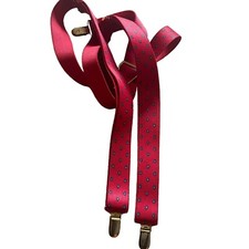 PELICAN USA Vintage Red Clip On Suspenders  Men's