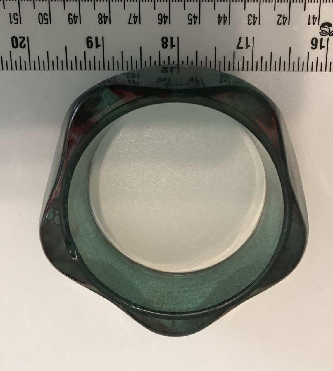 Peacock Lucite Statement Bangle Bracelet Swirled … - image 9