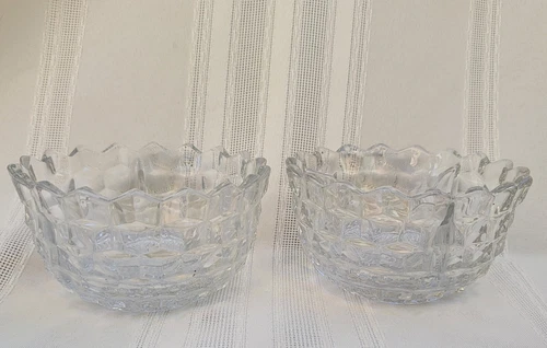 2 Fostoria American Clear Glass Ice Dishes
