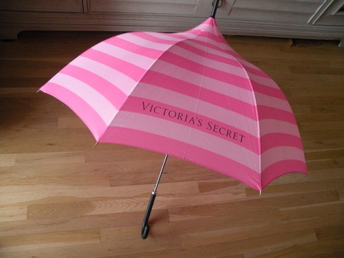 Victorias Secret Iconic Signature Pink Stripe Limited Edition Parasol Umbrella S