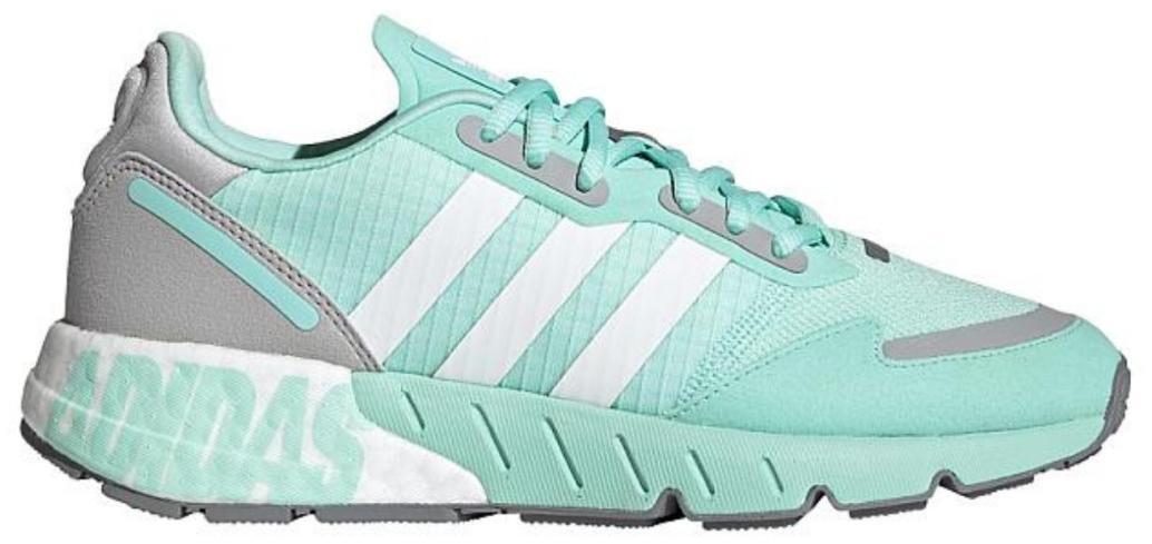 Size 6 - Adidas ZX 1K Boost Bold Logo Graphic - Clear Mint W for