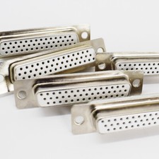 10pcs Gold Pin 44pin 3 Row D-Sub Female Socket Solder Chassis Connector RS232