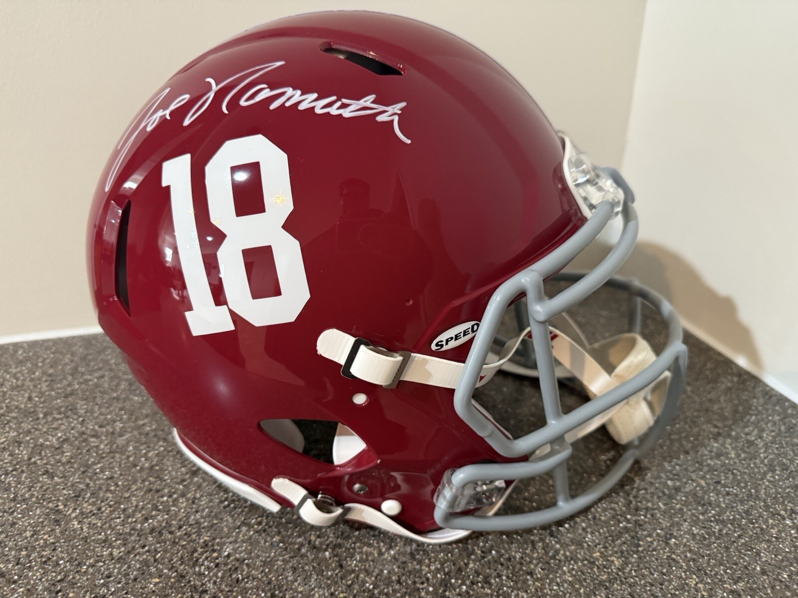 Joe Namath Autographed Signed Alabama Crimson Tide AUTHENTIC SPEED HELMET BECKETT COA 
