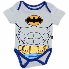 Batman Infant Boy's Creeper Uniform  Muscles Grey Bodysuit