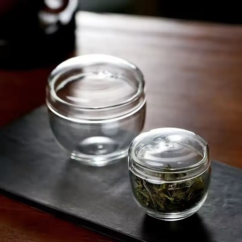 Mini Glass Tea Jar Transparent High Borosilicate Glass Jar Portable Storage Box - Picture 10 of 20