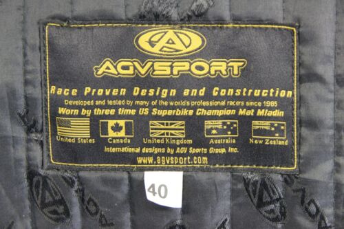 AGVSPORT BLACK, BLUE & WHITE LEATHER BIKER JACKET WITH THERMAL LINING 40 INCH - Picture 7 of 9